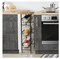 4-Tier Narrow Rolling Cart,with Pull-Out Iron Basket, Sturdy Slim Storage Cabinet Iron and Wood Combination,Ideal for Kitchen